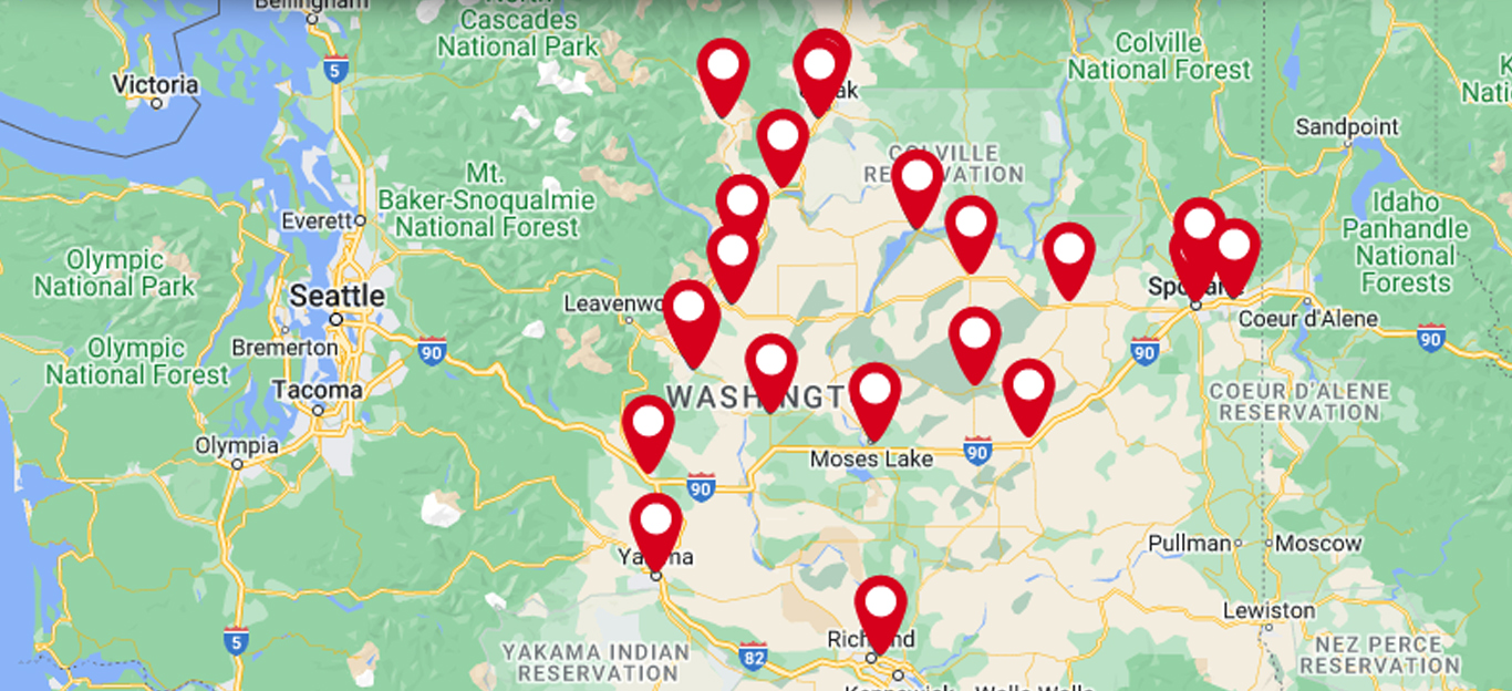 Wheatland Bank branch location map